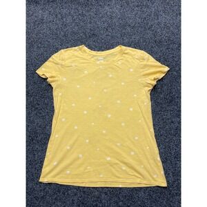 Victoria's Secret PINK Yellow Daisy Floral Slub Knit T-Shirt Womens Large